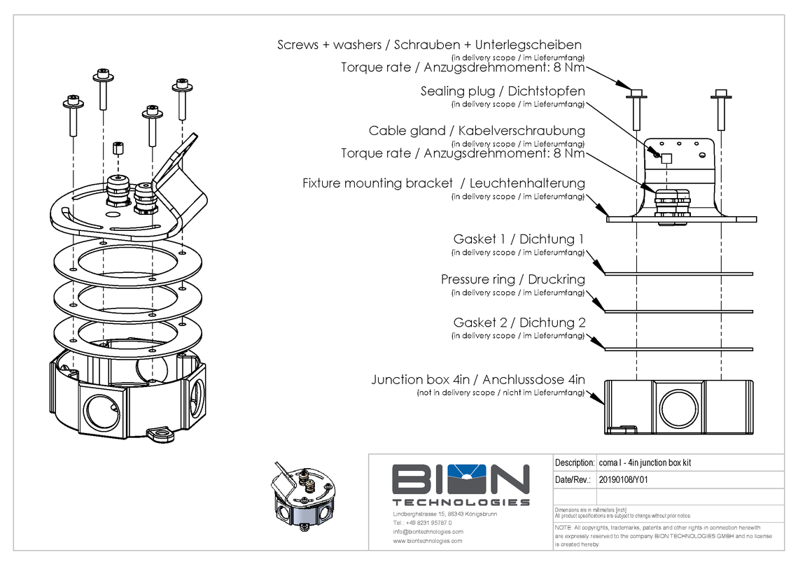 coma l - 4in junction box kit